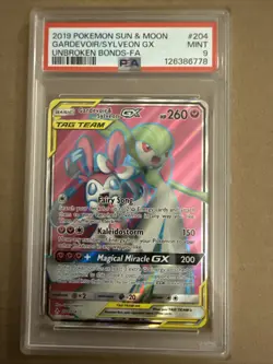2019 POKEMON SUN & MOON UNBROKEN BONDS FULL ART/GARDEVOIR & SYLVEON GX PSA 9 - Image 1