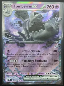 Carte Pokemon Tomberro EX 102/197 OBF Flammes Obsidiennes FR. - Image 1