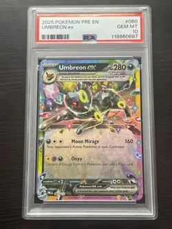 Umbreon ex TCG 2025 Pokemon Pre en 60/131 PSA 10 Gem Mint - Image 1