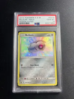2019 Pokemon Beldum SV30/SV94 Hidden Fates: Shiny Vault Holo PSA 10 Gem Mint - Image 1