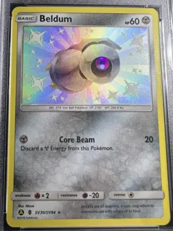 2019 Pokemon Beldum SV30/SV94 Hidden Fates: Shiny Vault Holo PSA 10 Gem Mint - Image 2