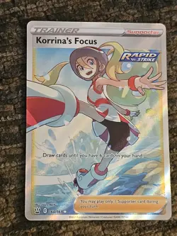 Pokemon TCG Korrina's Focus 160/163 Full Art Near Mint Condition - Image 1