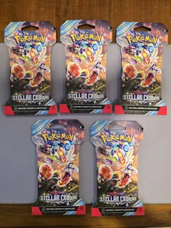 Pokemon Stellar Crown Sleeved Booster Packs X5 - Image 1