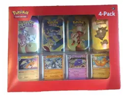 Pokemon 4 Mini Tins + 4 Promo Cards Bundle - Image 1