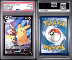 2022 POKEMON SWORD & SHIELD LOST ORIGINFULL ART/PIKACHU V TG16 PSA 10 GEM - Image 2