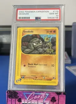 2002 POKEMON EXPEDITION #110 GEODUDE PSA 10 - Image 1