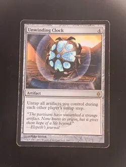 MTG Unwinding Clock New Phyrexia Card HP 164 Magic The Gathering Rare - Image 1