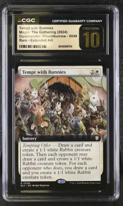 TEMPT WITH BUNNIES Bloomburrow Extended Art Rare CGC Pristine 10 MTG - Image 1