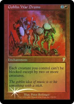 7th Edition MTG FOIL Goblin War Drums Magic - Image 1