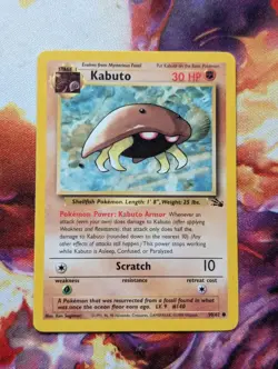 Kabuto 50/62 Fossil Set - LP - WOTC Pokemon TCG Card WOTC - Image 1