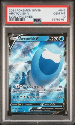 2021 Pokemon SWSH Arctovish V Evolving Skies #048 PSA 10 GEM MINT - Image 1