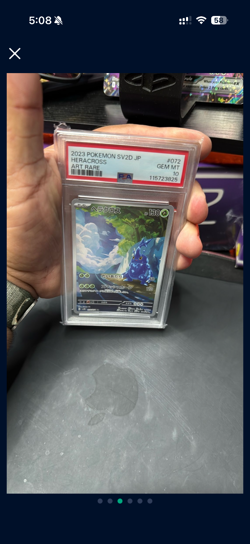 PSA 10 GEM MINT Pokemon Japanese Heracross 072/071 AR Clay Burst sv2D Holo - Image 5