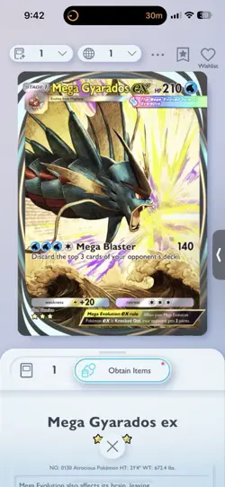 Mega Gyarados EX Holo Pokemon TCG Pocket Mega Rising - Image 1