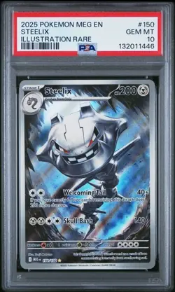 2025 POKEMON MEG EN-MEGA EVOLUTION #150 STEELIX ILLUSTRATION RARE PSA 10 - Image 1