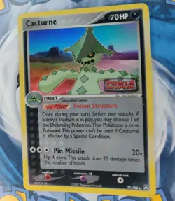 Pokemon Cards Cacturne 27/108 EX Power Keepers Reverse Holo Stamp - Image 1
