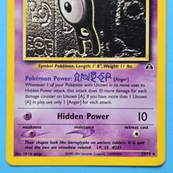 Unown A 33/75 Neo Discovery Rare Pokemon Card TCG WOTC Non Holo Vintage 2001 NM - Image 3