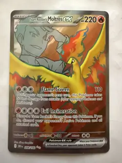 Team Rocket's Moltres ex 208/182 Full Art English Destined Rivals Pokemon NM - Image 1