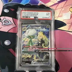 2025 POKEMON EN-DESTINED RIVALS 184 CYNTHIA'S ROSERADE ILLUSTRATION RARE PSA 9 - Image 1