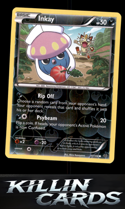 Reverse Holofoil Inkay 41/108 Pokemon Common XY - Roaring Skies Card NM - Image 1