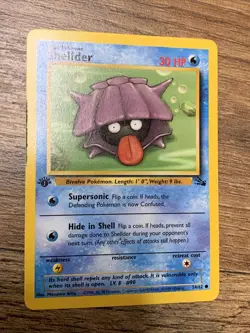 Shellder 54/62 First Edition Fossil Set Non Holo Pokemon Card - Image 1