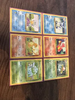 All Base Set Starters and Their Second Evolution Vintage Pokemon Cards All LP - Image 1