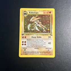 Kabutops 9/62 Fossil Pokemon Card 1st Edition Holo Rare Lightly Played Excellent - Image 1