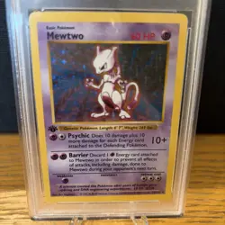 Pokemon Card PSA 6 Mewtwo 1st Edition Shadowless Base Holo - Image 2