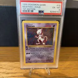 Pokemon Card PSA 6 Mewtwo 1st Edition Shadowless Base Holo - Image 3