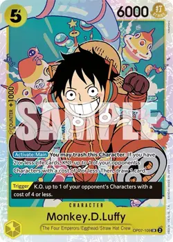 Monkey.D.Luffy English (YELLOW) OP07-109 card One Piece CCG - Image 1