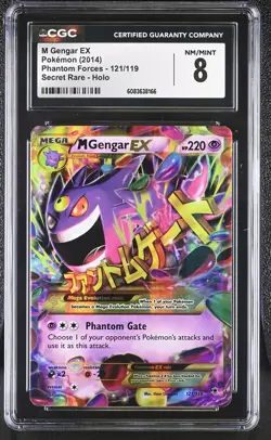 CGC 8 M Gengar EX 2014 Phantom Forces 121/119 Secret Rare Holo Pokemon Card - Image 1