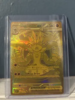 Mega Lucario Ex 188/132 Secret Rare Gold Pokemon Card Near Mint - Image 1
