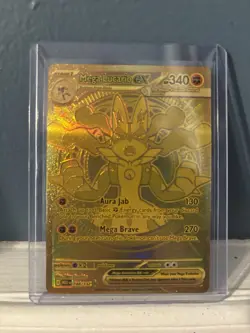 Mega Lucario Ex 188/132 Secret Rare Gold Pokemon Card Near Mint - Image 3
