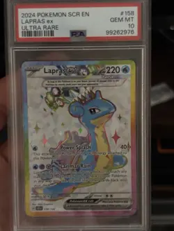 2024 Pokemon SCR EN Lapras ex Ultra Rare GEM MT 10 PSA Card - Image 1