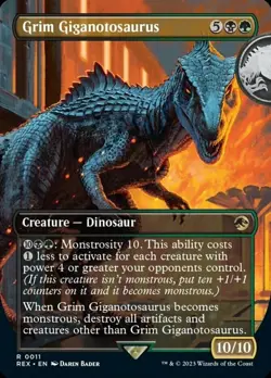 MTG Grim Giganotosaurus - Foil - Borderless, NM-Mint, English Universes Beyond: - Image 1