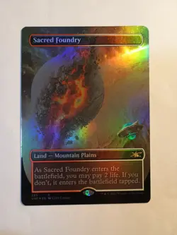 Sacred Foundry Borderless Foil Unfinity 285 Mtg Magic The Gathering UNF Rare NM - Image 1