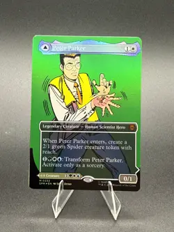Peter Parker (0232) (Borderless, Foil) Spider-Man Magic MTG NM - Image 1