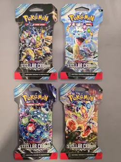Pokemon Stellar Crown Sleeved Booster Packs X4 - Image 1