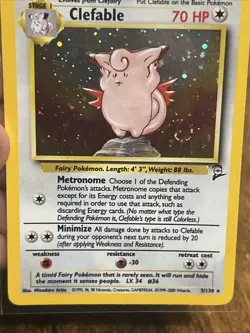 Pokemon TCG Clefable Holo Rare Card Base Set 2,5/130 - Image 1