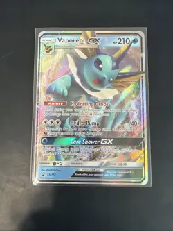 Pokemon TCG Vaporeon GX SM172 Sun & Moon Black Star Promo Holo - LP - Image 1
