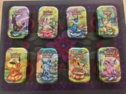 8 EMPTY Pokemon Prismatic Evolutions Mini Tin With Coin & Insert - Image 1