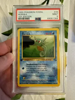 1999 Pokemon - 1st Edition Horsea Non-Holo Fossil 49/62 - PSA 9 Mint! - WOTC - Image 2