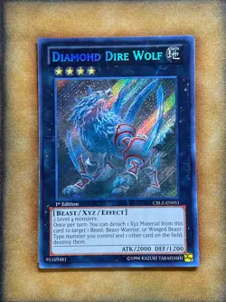 Yugioh Diamond Dire Wolf CBLZ-EN051 Secret Rare 1st Ed NM - Image 1