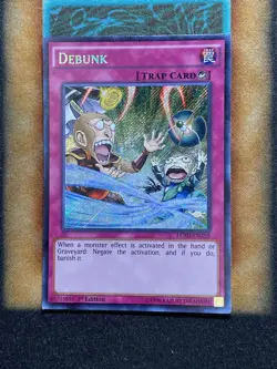 Yugioh Debunk LC5D-EN255 Secret Rare 1st Ed LP - Image 1
