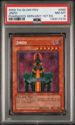 2002 YU-GI-OH! PSV-PHARAOH'S SERVANT 1ST EDITION #000 JINZO PSA 8 wow clean - Image 1