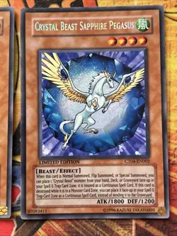 3x Crystal Beast Sapphire Pegasus CT04-EN002 LP Secret Rare Limited Ed Yu-Gi-Oh - Image 4