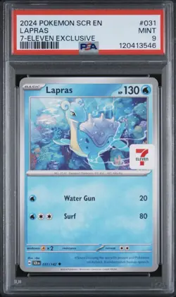 Pokemon TCG Lapras Card 031/142 7-Eleven Promo PSA9 Mint - Image 1