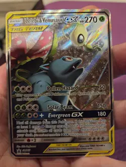 Celebi Venusaur GX SM167 Sun Moon Full Alt Art Holo Promo Pokemon TCG Card - Image 5