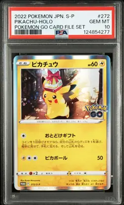 2022 POKEMON JPN S PROMO POKEMON GO CARD FILE SET #272 PIKACHU-HOLO PSA 10 - Image 1