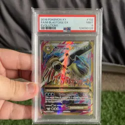 Pokemon TCG Evolutions Holo Card Mega M Blastoise EX Full Art 102/108 PSA 9 - Image 1
