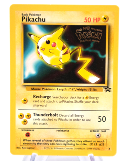 1999 Pikachu Black Star Promo #4 Pokemon Card WB the First Movie NM - Image 1